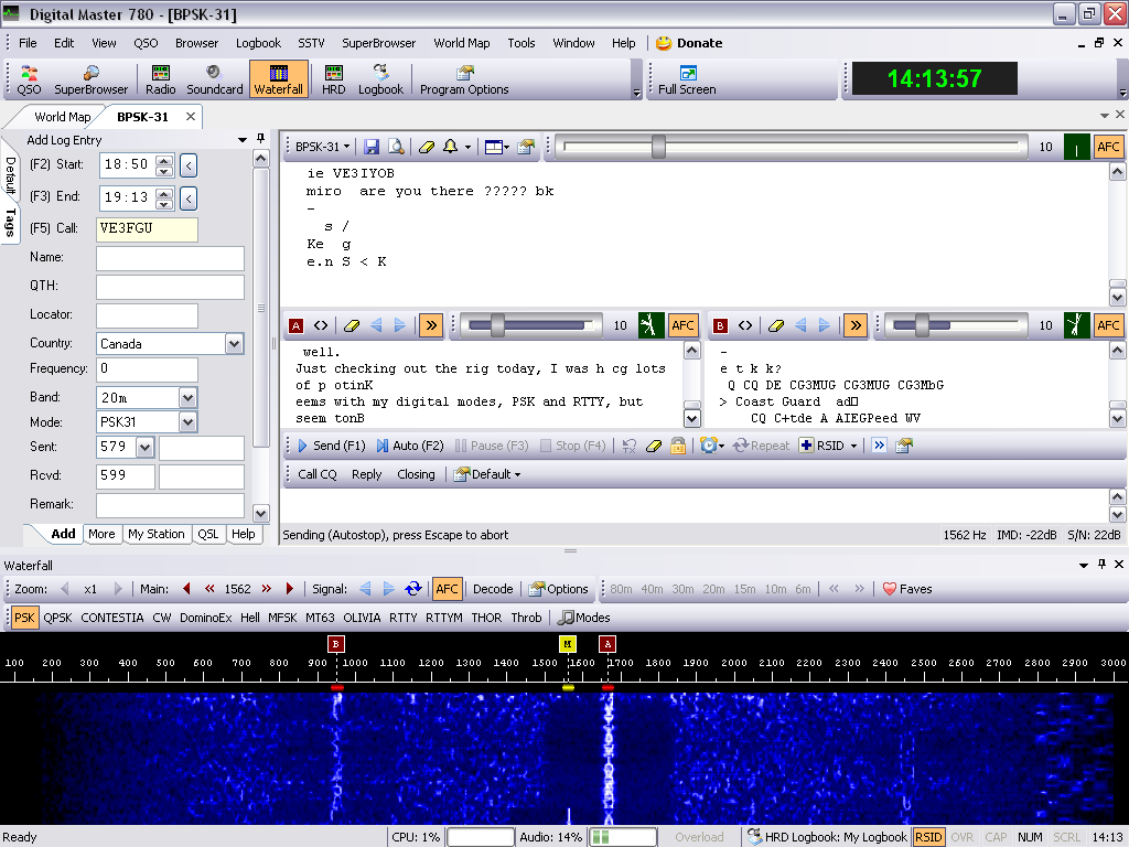 Digital Master 780 in BPSK-31 mode